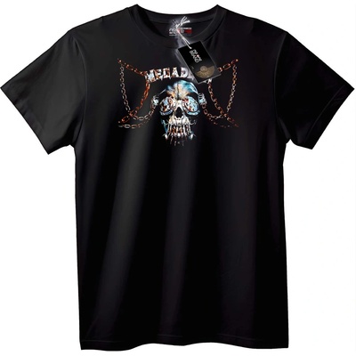 NOONEBRAND Тениска Метален skull верига - XL, White