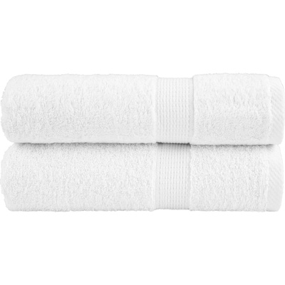 vidaXL Премиум хавлиени кърпи SOLUND 2 бр бели 100x150 см 600 gsm (137132)