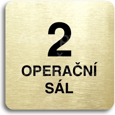 ACCEPT Piktogram 2 operační sál - zlatá tabulka - černý tisk bez rámečku