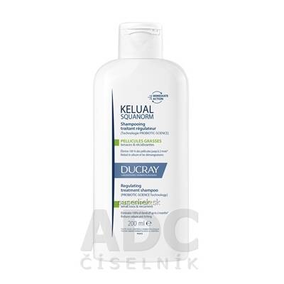 DUCRAY KELUAL SQUANORM Šampón proti mastným lupinám, ošetrujúci, seboregulačný 1x200 ml, 3282770396423