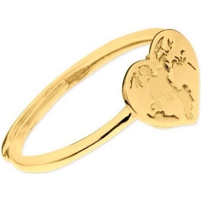 Bangles.cz Srdce Globe zlatý nastavitelný stříbro 2416