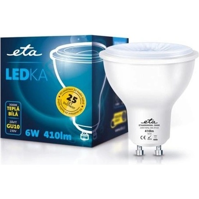 ETA EKO LEDka bodová, 6W, GU10, teplá biela