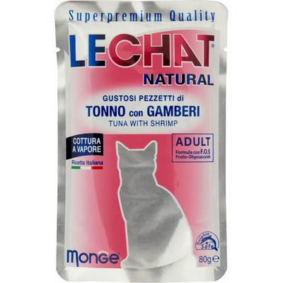 LeChat lahodné mokré krmivo z tuniaka a kreviet 80 g