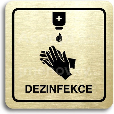 ACCEPT Piktogram dezinfekce III - zlatá tabulka - černý tisk