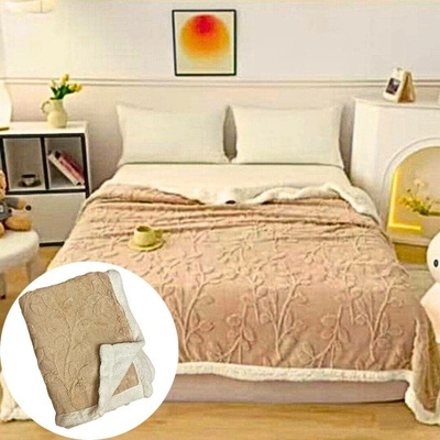 TiaHome Deka luxury beránková flower z mikroplyše béžová 200x230