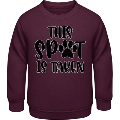 AWDis detská mikina Nápis This SPOT is Take Purpurovočervená