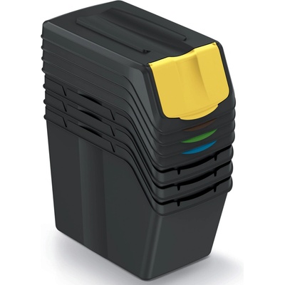 Sortibox Kôš odpadkový triedený odpad 4 x 20 L recyklovaný čierny
