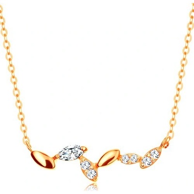 Šperky eshop Náhrdelník v žltom 14K zlate jemná retiazka lesklé a zirkónové zrniečka GG138.09