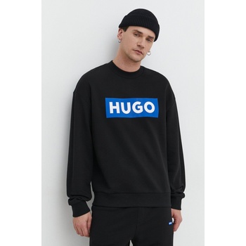 Hugo Blue Памучен суичър Hugo Blue в черно с принт 50522375 (50522375)