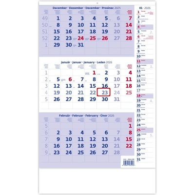 Nástěnný Helma Tříměsíční modrý s poznámkami 2026 – Zboží Mobilmania