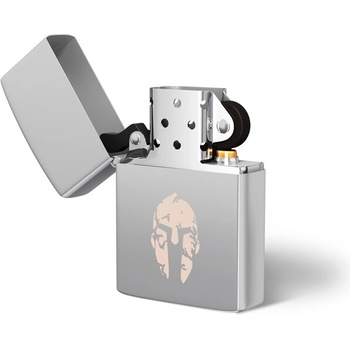 Image 1 of DRAGOWA Бензинова запалка с гравировка Spartan, сребърна (20399)