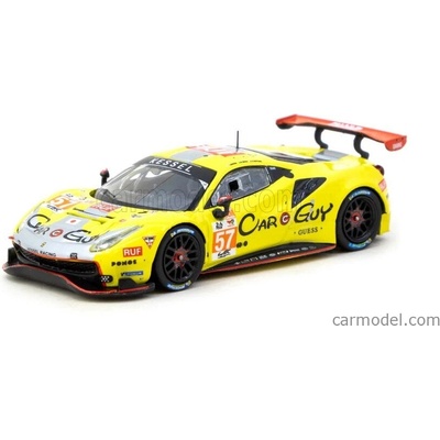 Tarmac Ferrari 488 Gte Evo 3.9l Turbo V8 Team Kessel Racing N 57 24h Le Mans 2023 Scott Huffaker Takeshi Kimura Daniel Serra Žluté Stříbro 1:64