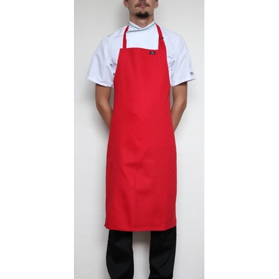 Profikuchar.cz zástěra ke krku s přezkou 100% bavlna červená PRO-202004