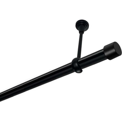 OK-GarnýžeCZ Garnýž kovová jednořadá 25mm Pullo černá 350 cm do stropu / na tunýlek - bez kroužků