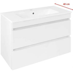 SAPHO Ezara - Шкаф за мивка, 78x39x54 см, 2 чекмеджета, бял гланц EZ792-3030 (EZ792-3030)