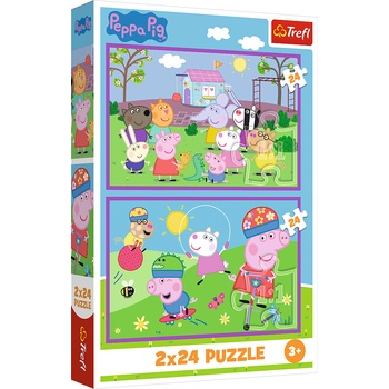 Trefl - Puzzle 2x24 Peppa on the Playground - 1 - 39 piese