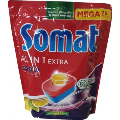 Somat All in 1 Extra Lemon & Lime tablety myčky na nádobí 75 ks 1245 g – Zboží Dáma