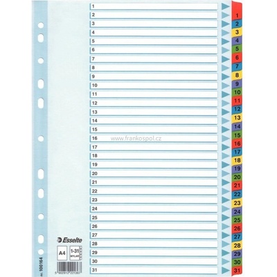 Rozdružovač ESSELTE, MYLAR 1-31 zesílený