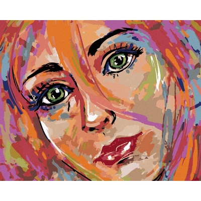 Zuty Malování Podle Čísel Dívka Se Zelenýma Očima 80 x 100 cm Plátno Rám