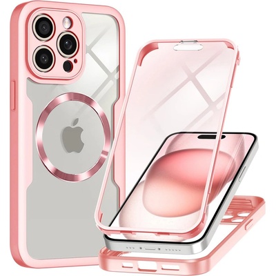 Techsuit Калъф за iPhone 14 Pro + калъф - ColorVerse 360 MagSafe MagSafe Series - розов