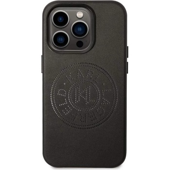 Image 1 of KARL LAGERFELD Leather Perforated Logo - дизайнерски кожен кейс за iPhone 14 Pro Max (черен)