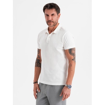 Image 1 of Ombre Clothing Памучна поло тениска от пике плетка - кремава Ombre Clothing | Byal | МЪЖЕ | M