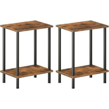 Image 1 of Hoobro Комплект две помощни маси кафяво рустик / черно