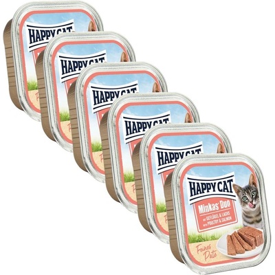 Happy Cat Minkas DUO Пате птиче месо и сьомга 6 x 100 г