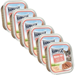 Happy Cat Minkas DUO Пате птиче месо и сьомга 6 x 100 г