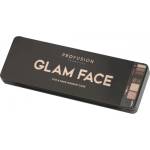 Profusion Cosmetics Glam Face Eye & Face Makeup Case - Палитра с грим за очи и скули - сенки, пудра хайлайтър, руж и четки