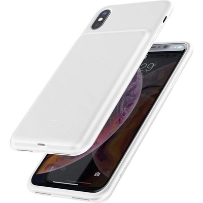 Baseus Liquid Silicone Smart Back Clamp Power Supply 3300mAh - силиконов кейс с вградена батерия за iPhone XS, iPhone X (бял)