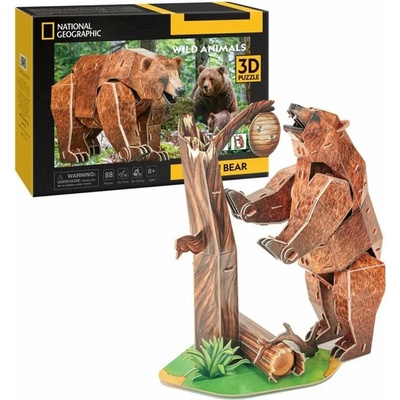 CubicFun 3D puzzle National Geographic: Medvěd hnědý 88 ks