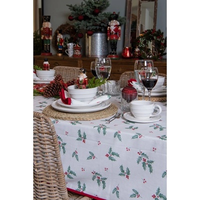 Clayre & Eef Papierové obrúsky s jeleňom a cezmínou Holly Christmas 33x33 cm 20ks
