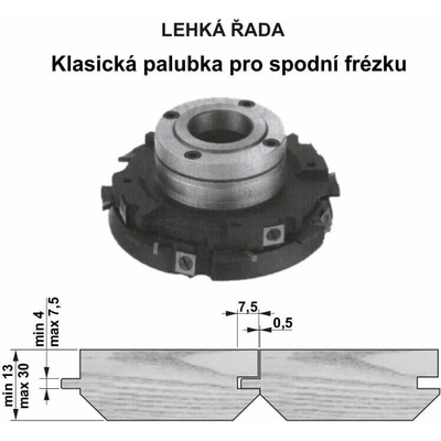 Sada fréz na pero a drážku s VBD 560 SF 160x30 / 4z - Klasická palubka - LEHKÁ ŘADA