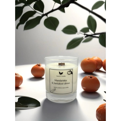 NATURES CANDLES Mandarinka a santalové dřevo 180 g