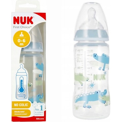Nuk skleněná kojenecká láhev FC s kontrolou teploty růžová 240 ml