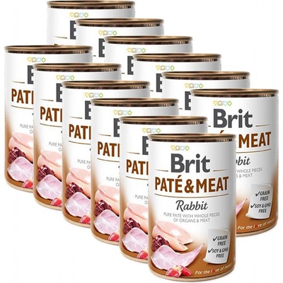 Brit Paté & Meat Dog Rabbit 12 x 400 g