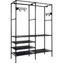 Ruhhy 22671 Stojan na oblečenie čierny 173 x 36 x 108 cm oceľ a netkaná textília