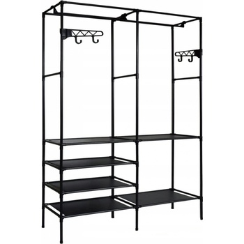 Ruhhy 22671 Stojan na oblečenie čierny 173 x 36 x 108 cm oceľ a netkaná textília
