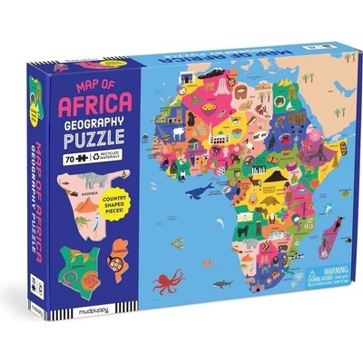 Mudpuppy Zeměpisné Mapa Afriky 70 dílků