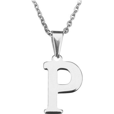 Šperky4U Ocelový řetízek s přívěškem iniciála "P" OPD0090-P