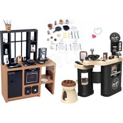 Smoby Set kuchynka moderná Loft Industrial a holičstvo Barber trojkrídlové s pokladňou