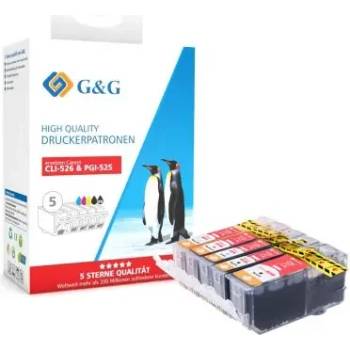 Compatible КОМПЛЕКТ 5 ГЛАВИ ЗА CANON PIXMA iP 4850/MG 5150/5250/6150/8150 - Multi Pack ink tanks - WITH CHIPS / С ЧИПОВЕ - PGI-525PGBK/CLI-526BK/CLI-526C/CL (200CANCLI525B MP)