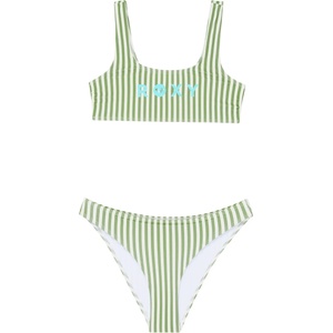 Roxy Детски комплект бикини Roxy Kid's Bico Active RG Bralette Set Bikini - Oil Green Vert Moda Stripe - размер 10 Years (750-2831-0114)