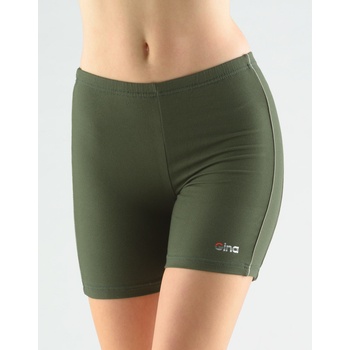 Gina šortky dlhšia s paspulemi fľaškovo šedozelená