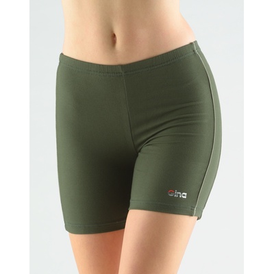 Gina šortky dlhšia s paspulemi fľaškovo šedozelená