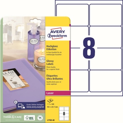 Avery Zweckform L7765-40 Lesklé etikety 99,1x67,7 mm 320 ks bílé