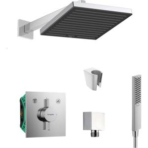 SANITINO - Душ комплект с смесител и вграден корпус от Hansgrohe, аксесоари от Kielle, хром SANI21HHK001 (SANI21HHK001)