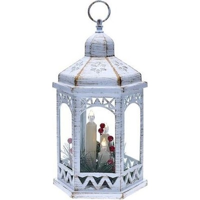 Solight LED vánoční lucerna, bílá, 33cm, 3x LED svíčka, 3x AAA
