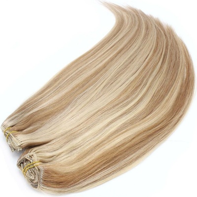 Clip in maxi set 53cm pravé lidské vlasy REMY SVĚTLÝ MELÍR